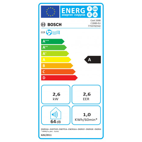Bosch Mobile Air Conditioner | Cool 2000 | Suitable for rooms up to 88 m | White