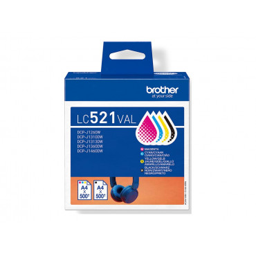 Brother LC521VAL Inkjet Cartridge Value Pack C/M/Y/K | Brother