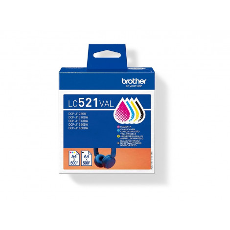 Brother LC521VAL Inkjet Cartridge Value Pack C/M/Y/K | Brother