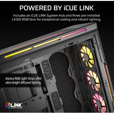 Corsair PC Case | iCUE LINK 5000T LX RGB | Black | Mid-Tower | Power supply included No