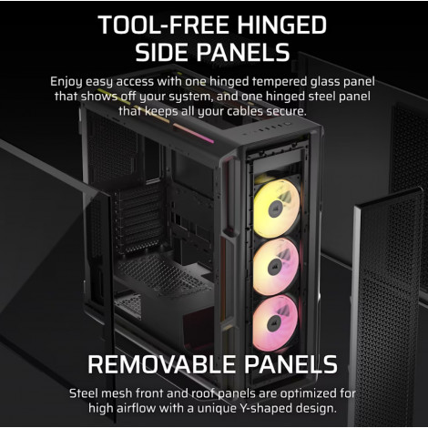 Corsair PC Case | iCUE LINK 5000T LX RGB | Black | Mid-Tower | Power supply included No