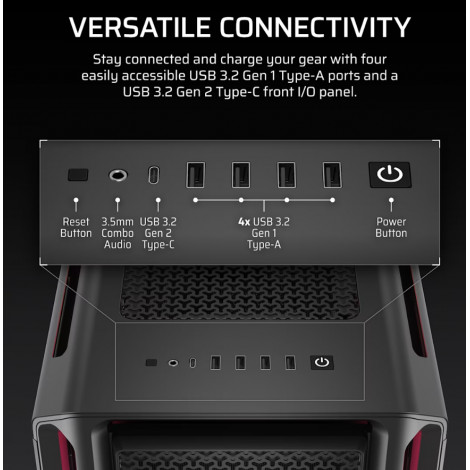 Corsair PC Case | iCUE LINK 5000T LX RGB | Black | Mid-Tower | Power supply included No