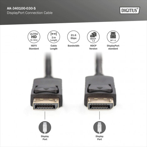 Digitus Connection Cable | DisplayPort | 3 m