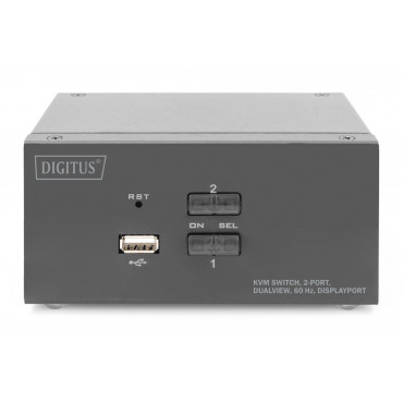 Digitus KVM Switch, 2-Port, Dual Display, 4K, DisplayPort | DS-12862