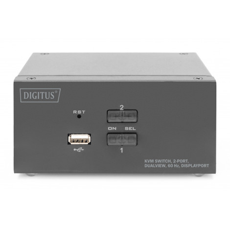 Digitus KVM Switch, 2-Port, Dual Display, 4K, DisplayPort | DS-12862