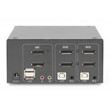 Digitus KVM Switch, 2-Port, Dual Display, 4K, DisplayPort | DS-12862