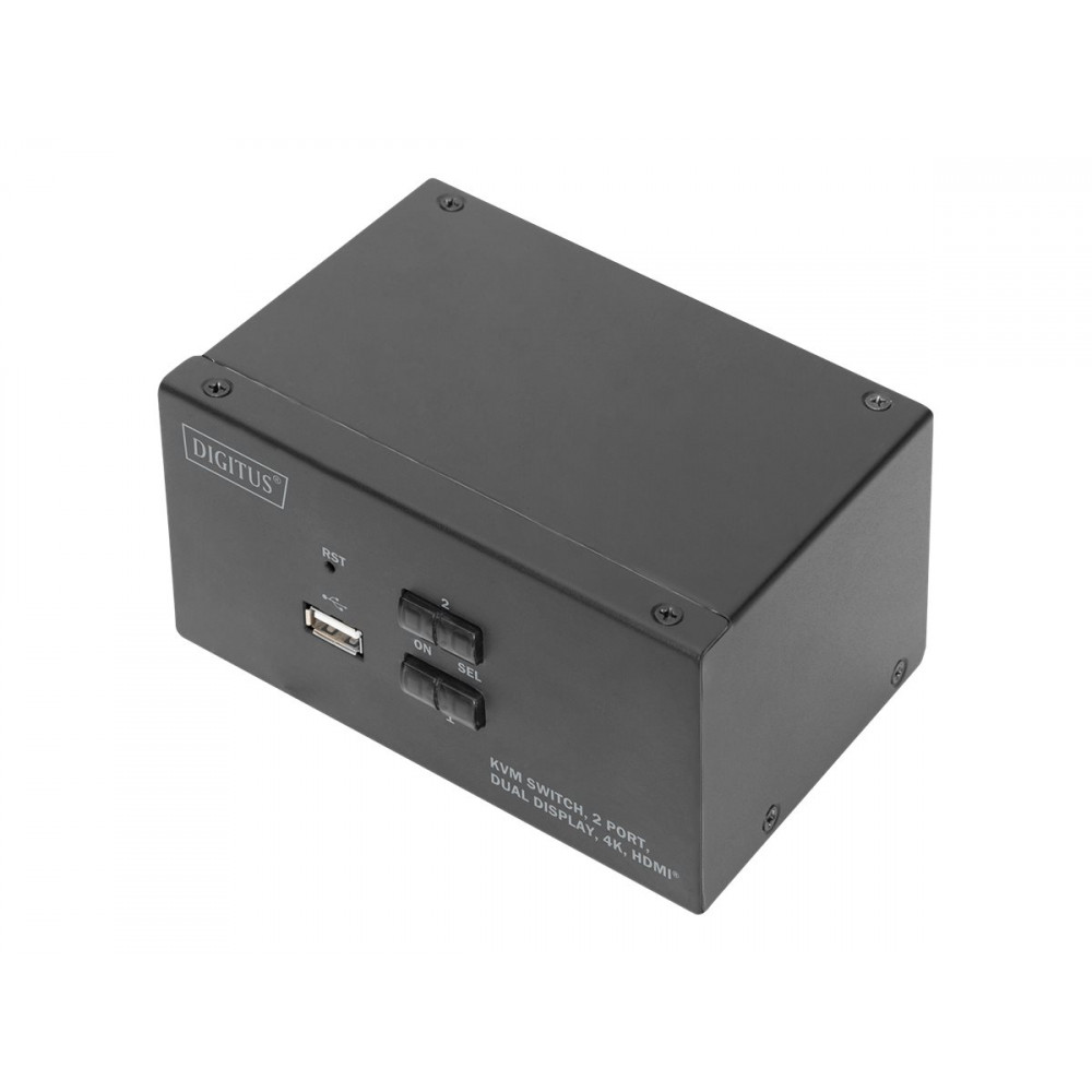 Digitus KVM Switch, 2 Port, Dual Display, 4K, HDMI | DS-12860