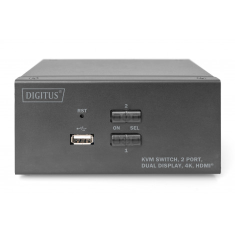 Digitus KVM Switch, 2 Port, Dual Display, 4K, HDMI | DS-12860