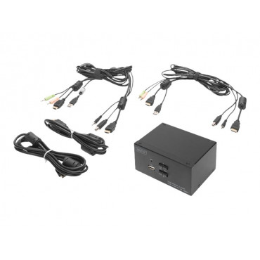 Digitus KVM Switch, 2 Port, Dual Display, 4K, HDMI | DS-12860