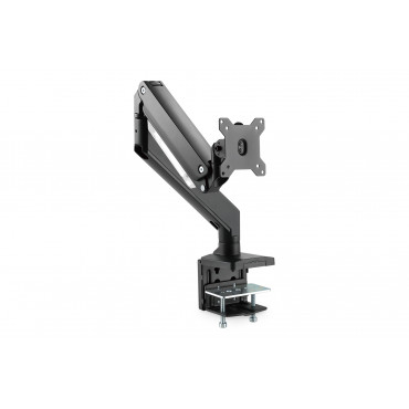 Digitus Desk Mount | Universal Single Monitor Mount with Gas Spring and Clamp Mount | Adjustable Height, Rotate, Tilt, Swivel | 