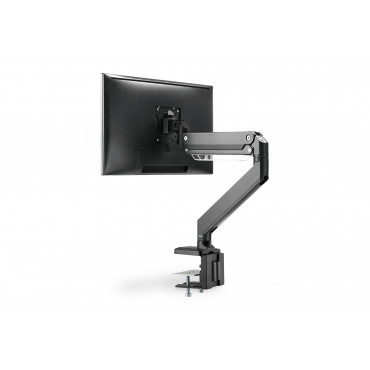 Digitus Desk Mount | Universal Single Monitor Mount with Gas Spring and Clamp Mount | Adjustable Height, Rotate, Tilt, Swivel | 