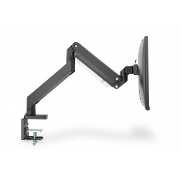 Digitus Desk Mount | Universal Single Monitor Mount with Gas Spring and Clamp Mount | Adjustable Height, Rotate, Tilt, Swivel | 