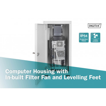 Digitus Computer housing with in-built filter fan and levelling feet | DN-CC 9002 | Light grey