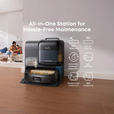 Anker Eufy Robot Vacuum Cleaner | Omni E28 | Wet&Dry | Dust capacity 3 L | 20000 Pa | Black