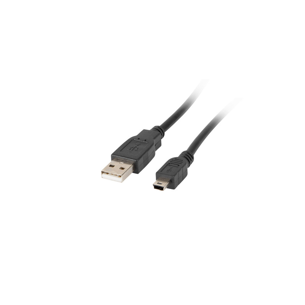 Lanberg Mini USB to USB Type-A 2.0 Cable, 1.8 m | CA-USBK-10CC-0018-BK | Mini USB to USB Type-A