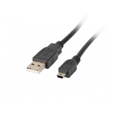 Lanberg Mini USB to USB Type-A 2.0 Cable, 1.8 m | CA-USBK-10CC-0018-BK | Mini USB to USB Type-A