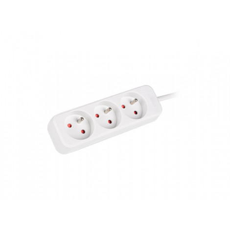 Lanberg Cable Power Strip, 3X French Outlets Quality-Grade Copper, 1.5 m | PS0-03E-0150-W