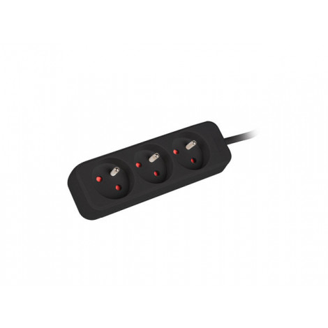 Lanberg Cable Power Strip, 3X French Outlets Quality-Grade Copper, 1.5 m | PS0-03E-0150-BK