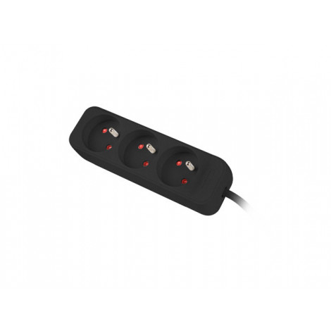 Lanberg Cable Power Strip, 3X French Outlets Quality-Grade Copper, 1.5 m | PS0-03E-0150-BK