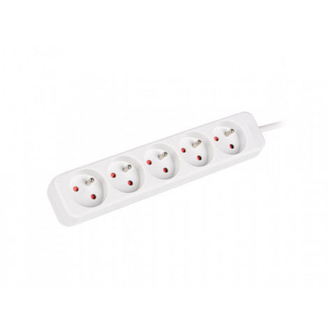 Lanberg Cable Power Strip, 5X French Outlets Quality-Grade Copper, 1.5 m | PS0-05E-0150-W