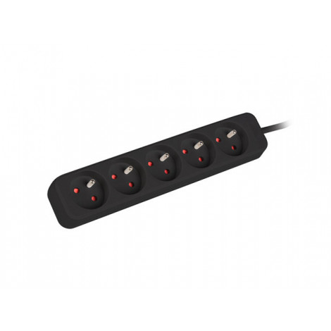 Lanberg Cable Power Strip, 5X French Outlets Quality-Grade Copper, 1.5 m | PS0-05E-0150-BK
