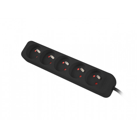 Lanberg Cable Power Strip, 5X French Outlets Quality-Grade Copper, 1.5 m | PS0-05E-0150-BK