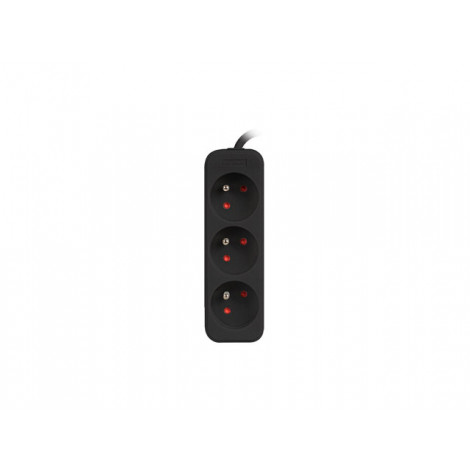 Lanberg Cable Power Strip, 3X French Outlets Quality-Grade Copper, 3 m | PS0-03E-0300-BK