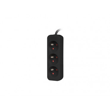 Lanberg Cable Power Strip, 3X French Outlets Quality-Grade Copper, 3 m | PS0-03E-0300-BK