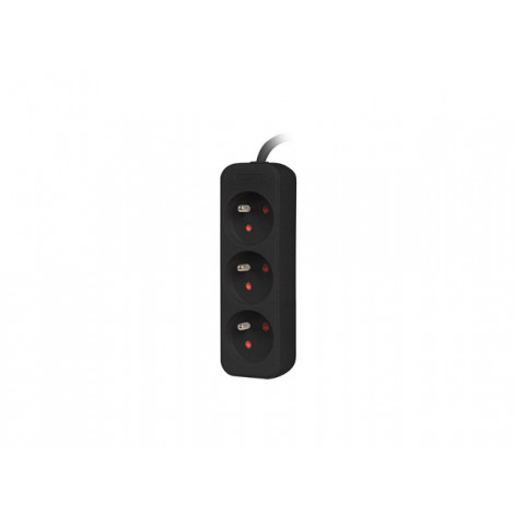 Lanberg Cable Power Strip, 3X French Outlets Quality-Grade Copper, 3 m | PS0-03E-0300-BK