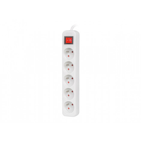 Lanberg Cable Power Strip, 5X French Outlets with Switch, Quality-Grade Copper, 1.5 m | PS1-05E-0150-W