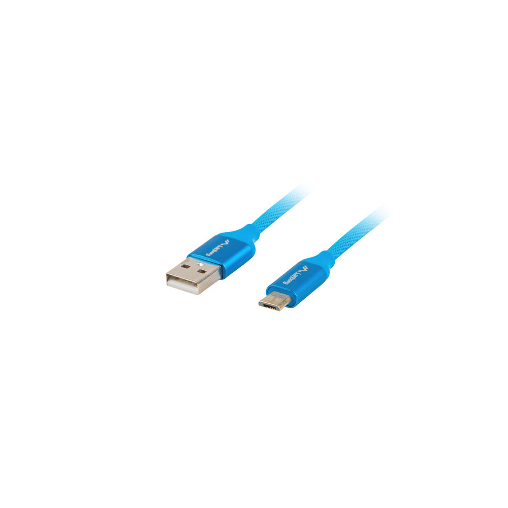 Lanberg USB Micro to USB-A 2.0 Cable Blue Premium QC 3.0, 1 m | CA-USBM-20CU-0010-BL | USB Micro to USB Type-A