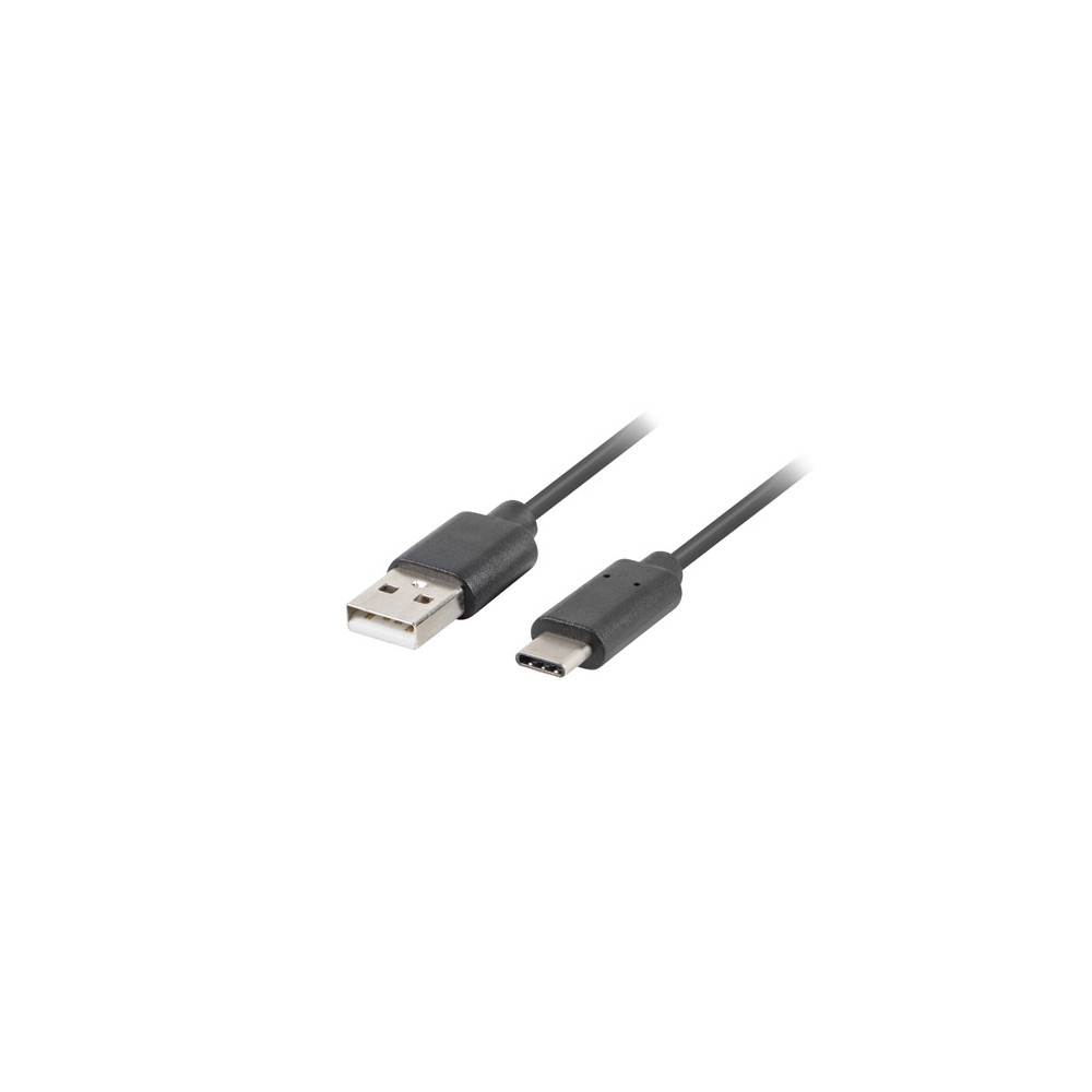 Lanberg USB Type-C to USB Type-A 2.0 Cable Black QC 3.0, 1 m | CA-USBO-20CU-0010-BK | USB Type-C to USB Type-A