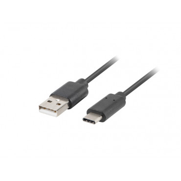 Lanberg USB Type-C to USB Type-A 2.0 Cable, 0.5 m | CA-USBO-10CU-0005-BK | USB Type-C to USB Type-A