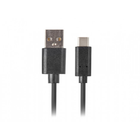 Lanberg USB Type-C to USB Type-A 2.0 Cable, 0.5 m | CA-USBO-10CU-0005-BK | USB Type-C to USB Type-A