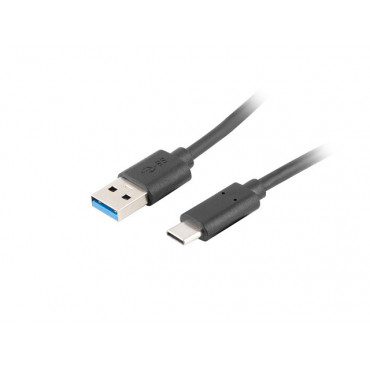 Lanberg USB Type-C to USB Type-A 3.1 Cable, 1.8 m | CA-USBO-31CU-0018-BK | USB Type-C to USB Type-A