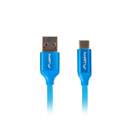 Lanberg USB Type-C to USB Type-A 2.0 Cable Blue QC 3.0 Premium, 1.8 m | CA-USBO-22CU-0018-BL | USB Type-C to USB Type-A