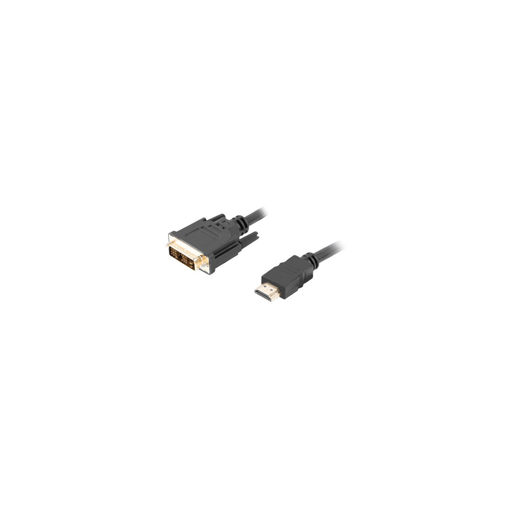 Lanberg HDMI to DVI-D Cable, Single Link with Gold-Plated Connectors | CA-HDDV-10CC-0018-BK | HDMI to DVI-D | 1.8 m
