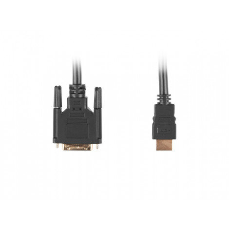 Lanberg HDMI to DVI-D Cable, Single Link with Gold-Plated Connectors | CA-HDDV-10CC-0018-BK | HDMI to DVI-D | 1.8 m
