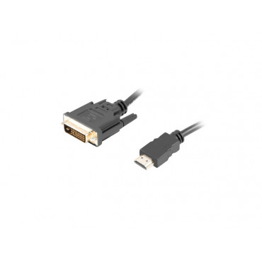 Lanberg HDMI to DVI-D Cable Dual Link with Gold-Plated 4K Connectors | CA-HDDV-20CU-0018-BK | HDMI to DVI-D | 1.8 m