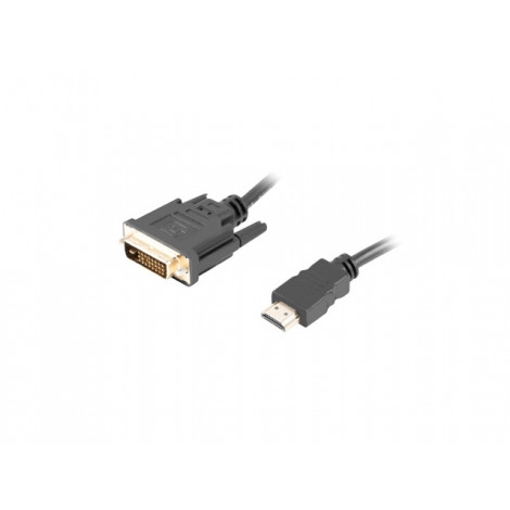 Lanberg HDMI to DVI-D Cable Dual Link with Gold-Plated 4K Connectors | CA-HDDV-20CU-0018-BK | HDMI to DVI-D | 1.8 m