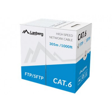 Lanberg LAN Cable Cat.6 FTP, Solid CU Grey CPR + Fluke Passed | LCF6-11CU-0305-S | 305 m