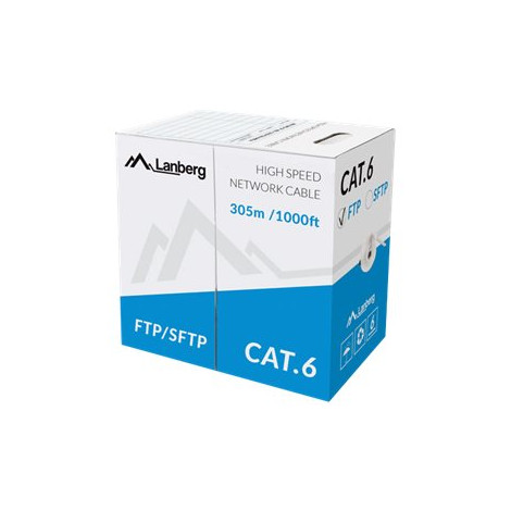 Lanberg LAN Cable Cat.6 FTP, Solid CU Grey CPR + Fluke Passed | LCF6-11CU-0305-S | 305 m