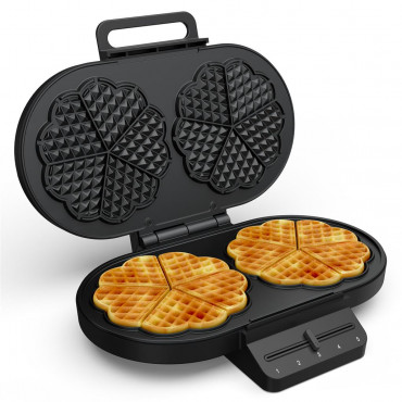 Princess Waffle Maker | 132384 | 1200 W | Number of pastry 10 | Heart shaped | Black