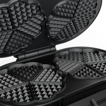 Princess Waffle Maker | 132384 | 1200 W | Number of pastry 10 | Heart shaped | Black
