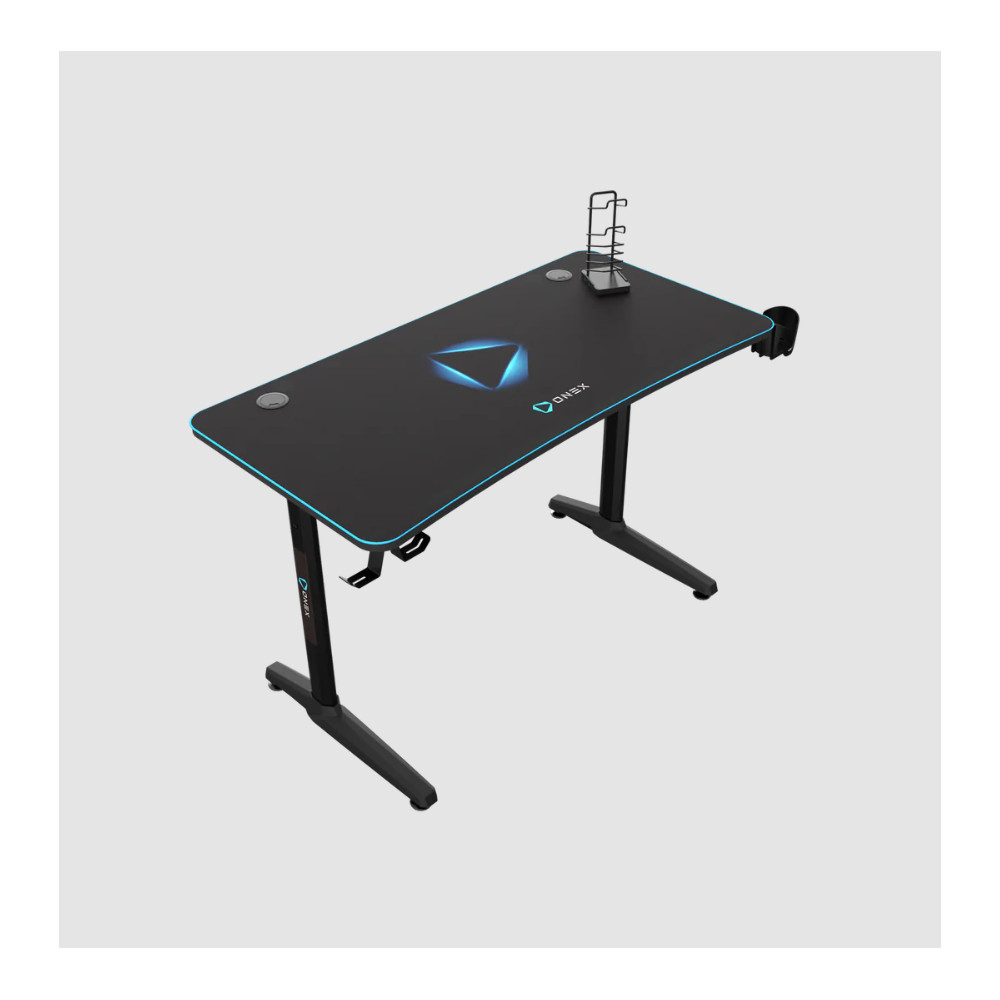 Onex | Gaming Desk w/Cup holder, headset hook, Gamepad holder, Full coverage mouse pad | GD1200H | Black