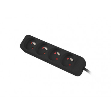 Power strip 1m 4x outlets for UPS system | PS0-04E-0100-IEC-BK | Sockets quantity 4