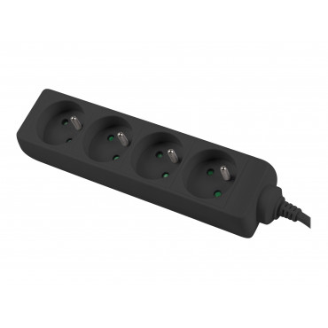 Power strip 1m 4x outlets for UPS system | PS0-04E-0100-IEC-BK | Sockets quantity 4