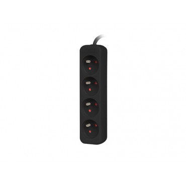 Power strip 1m 4x outlets for UPS system | PS0-04E-0100-IEC-BK | Sockets quantity 4