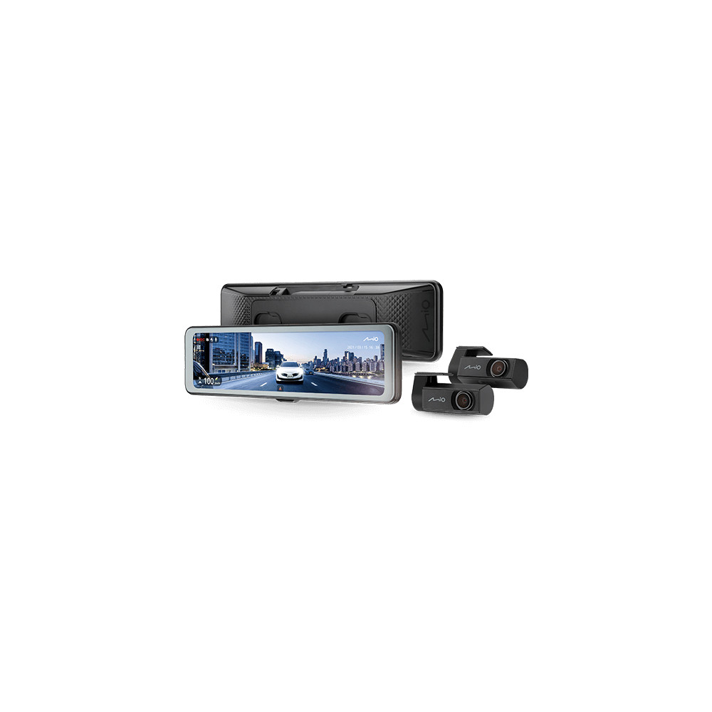 Mio MiVue R860WD, Dash Cam | GPS | Wi-Fi | Front and rear cams synchronized for recording with an unobstructed view 11.26" IPS a