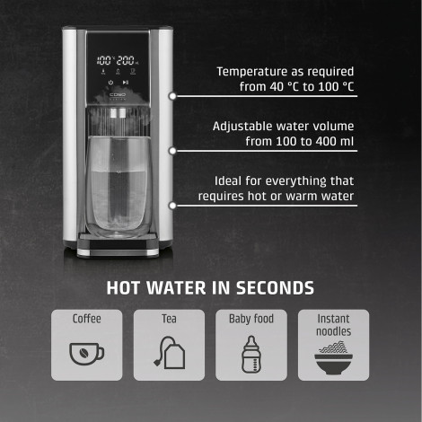 Caso Turbo hot water dispenser | HW 620 | Water Dispenser | 2600 W | 2.5 L | Plastic/Stainless Steel | Black/Stainless Steel
